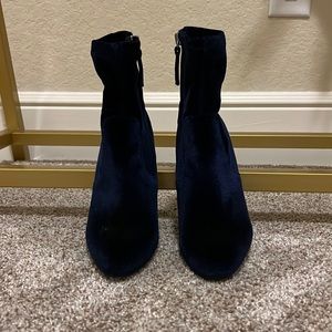 Steve Madden blue velvet bootie